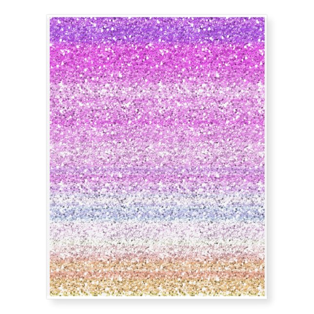 Color Spectrum Sparkle Effect Temporary Tattoos (Front)