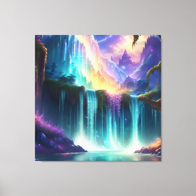 Color Spectrum Waterfall Lake  Canvas Print (Front)