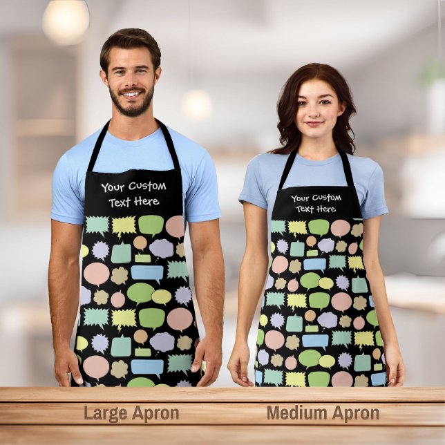 Color Speech Bubbles Pattern Apron (Creator Uploaded)