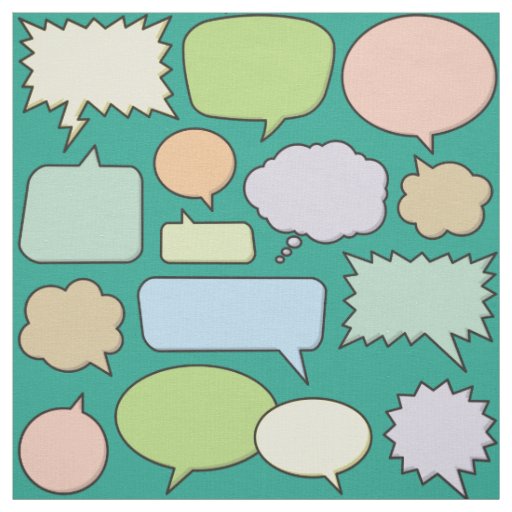 Color Speech Bubbles Pattern Fabric