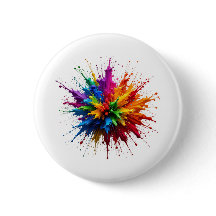 Color Splash Abstract Art Pin Button Badge