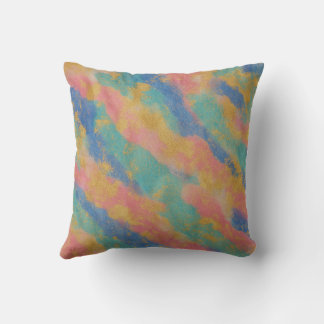 “Color Splash Abstract Gold Accent Throw Pillow” Pillow