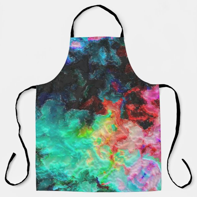 Color Splash: Abstract Watercolor Art Apron (Front)