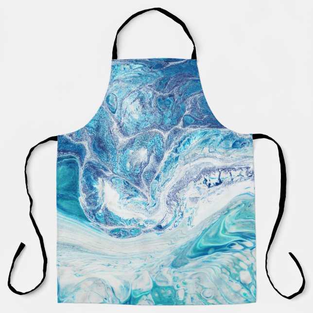 Color Splash: Acrylic Abstract Background Apron (Front)