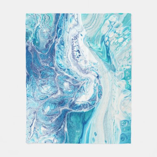 Color Splash Acrylic Abstract Background Fleece Blanket