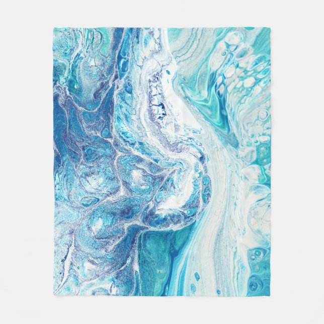 Color Splash: Acrylic Abstract Background Fleece Blanket (Front)