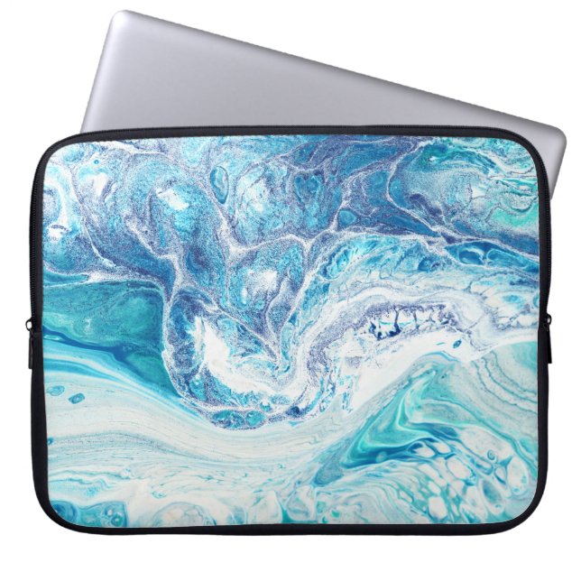Color Splash: Acrylic Abstract Background Laptop Sleeve (Front)