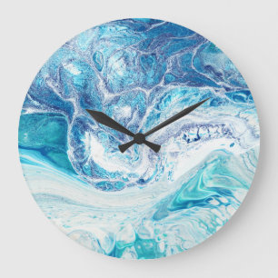 Color Splash: Acrylic Abstract Background Large Clock