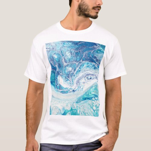 Color Splash Acrylic Abstract Background T_Shirt