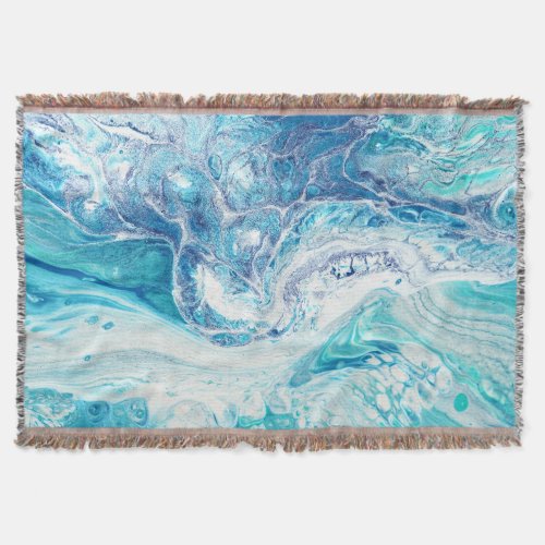 Color Splash Acrylic Abstract Background Throw Blanket