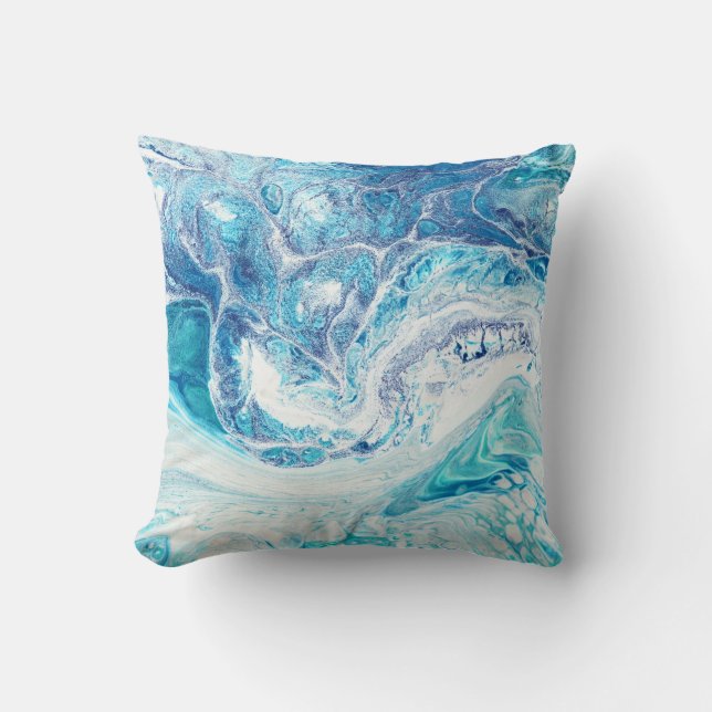 Color Splash: Acrylic Abstract Background Throw Pillow (Front)