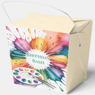 Color Splash Art Birthday Bash Favor Boxes