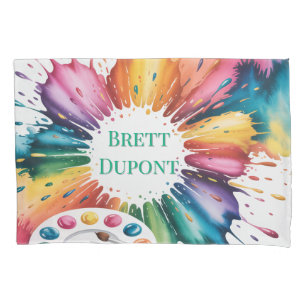 Color Splash Art Birthday Bash Gift Pillow Case