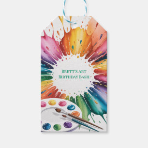 Color Splash Art Birthday Bash Gift Tags