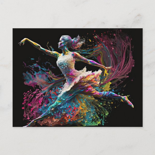 Color Splash Ballerina Postcard (Front)