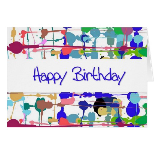 Color Splash Birthday Card (Large Print) | Zazzle