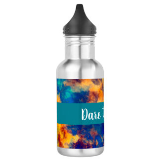 Color Splash Blue Red Yellow Teal Multi Color Stainless Steel Water Bottle