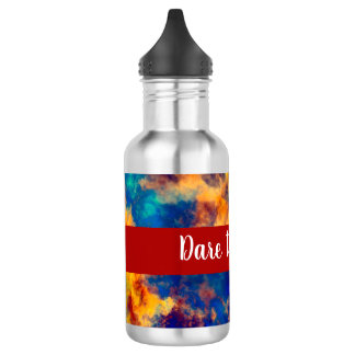 Color Splash Blue Red Yellow Teal Multi Color Stainless Steel Water Bottle