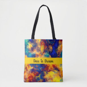 Color Splash Blue Red Yellow Teal Multi Color Tote Bag