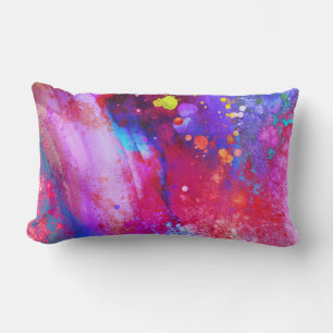 color splash bright colorful purple magenta  lumbar pillow