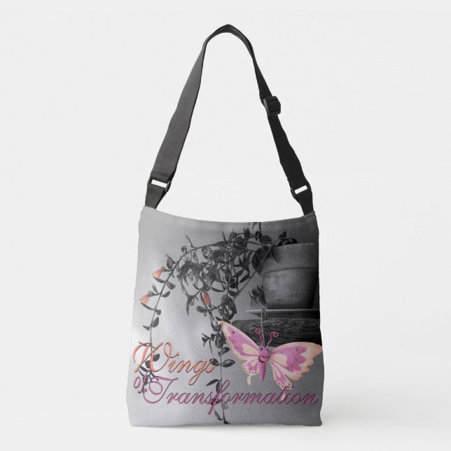 Color Splash Butterfly Still Life Photograph Crossbody Bag (Front)