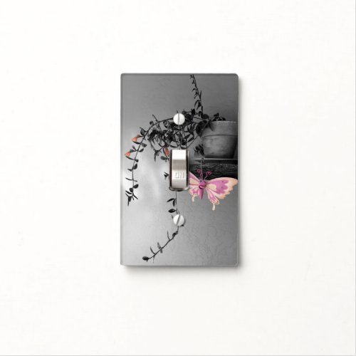 Color Splash Butterfly Still Life Photograph Light Switch Cover