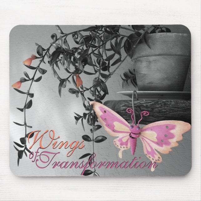 Color Splash Butterfly Still Life Photograph Mouse Pad (Front)