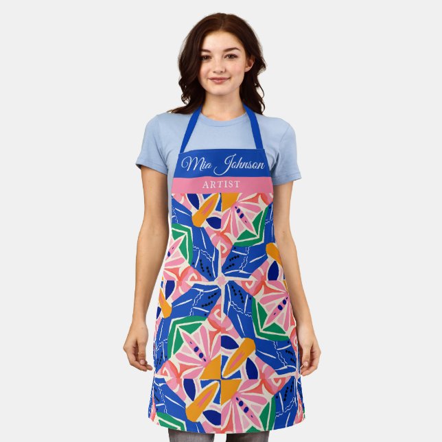 Color Splash Custom Name Apron (Worn)