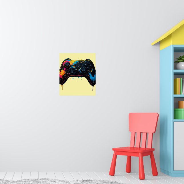 Color Splash Game Controller Sticker  Poster (Nursery 1)