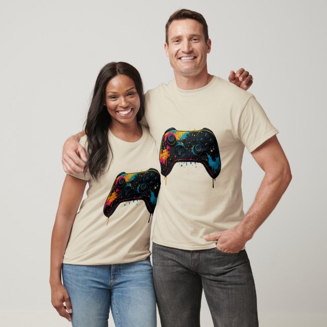 Color Splash Game Controller Sticker  T-Shirt (Unisex)