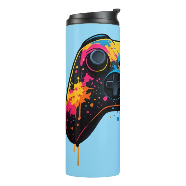 Color Splash Game Controller Sticker  Thermal Tumbler (Rotated Left)