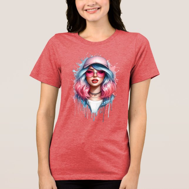 Color splash girl Tri-Blend shirt (Front)