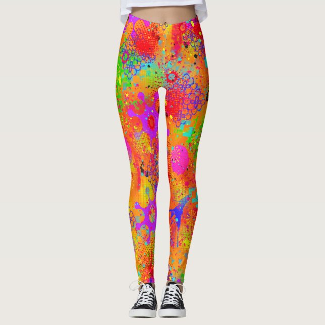 Color Splash Graffiti Leggings (Front)