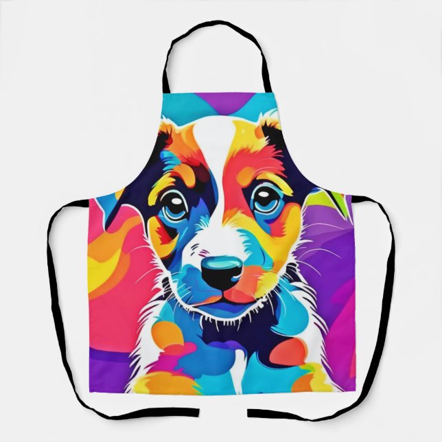 Color Splash Groovy Canine Dog Apron (Front)