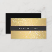 Color Splash in Gold and Black for Makeup Artists Business Card (Front/Back)