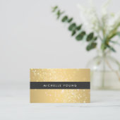 Color Splash in Gold and Black for Makeup Artists Business Card (Standing Front)