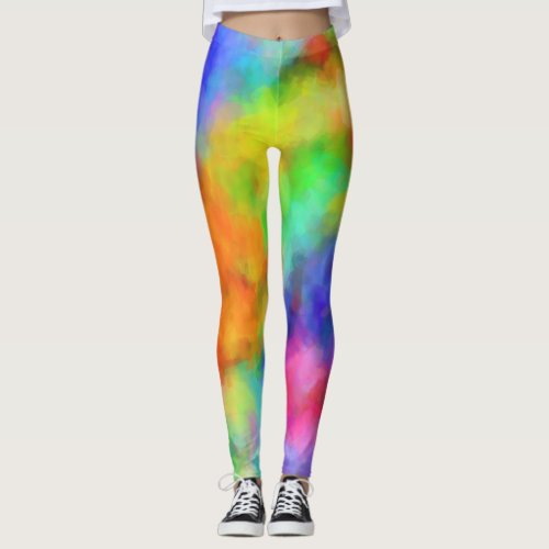 Color Splash Leggings - Vibrantly colorful leggings.