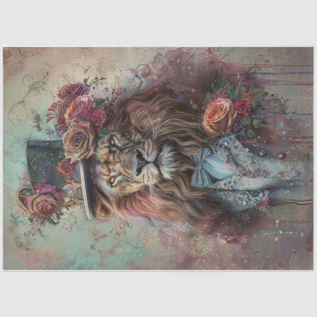 Color splash lion tissue paper (Front)