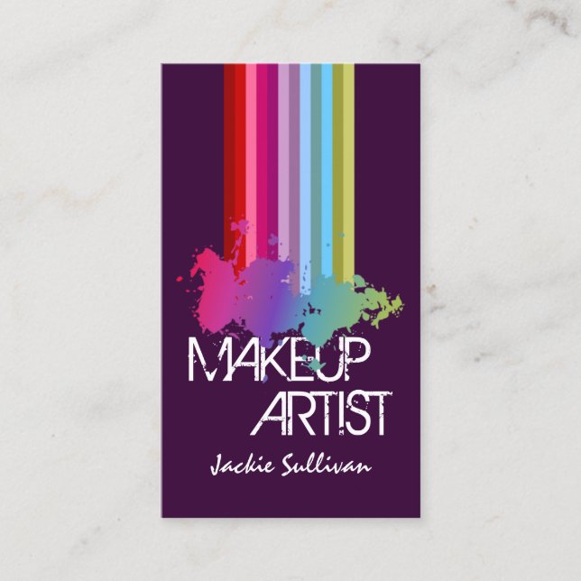 Color Splash Makeup Artist Business Card (Front)
