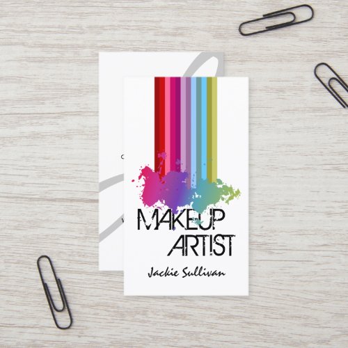 Color Splash Makeup Artist Business Cards