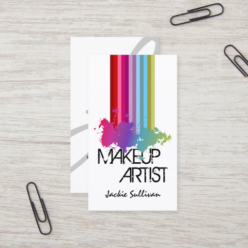Customizable Color Splash Makeup Artist Business Cards