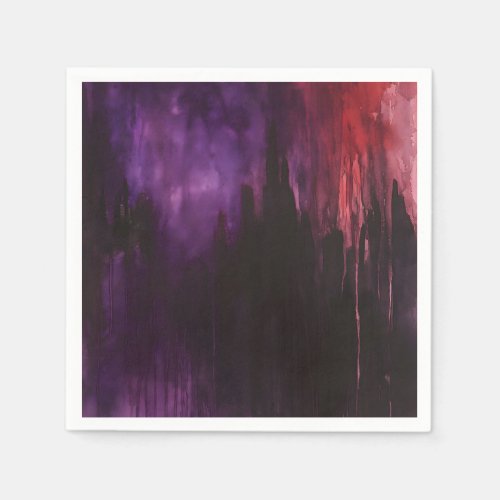 COLOR SPLASH Moody Abstract Dark Aesthetic Paper Napkins