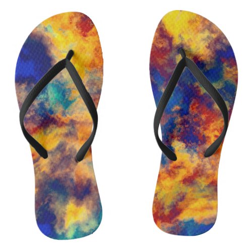 Color Splash Multi Color Red Blue Yellow Flip Flops