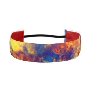 Color Splash Multi Color Red Blue Yellow Teal Athletic Headband
