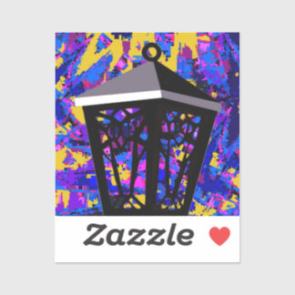 Color Splash Owl Lantern Sticker
