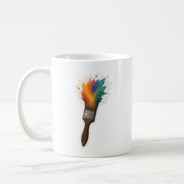 Color Splash Paintbrush Coffee Mug (Left)