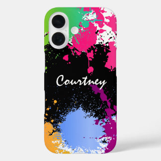 Color Splash Personalized iPhone 16 Case