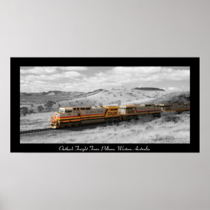 Color Splash Photograph - Outback Freight Train Poster