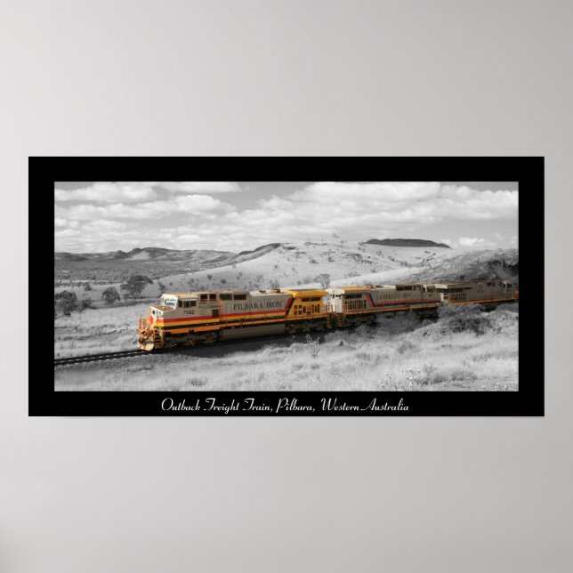 Color Splash Photograph - Outback Freight Train Poster (Front)