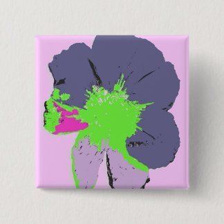 Color Splash/ PopArt Flower Button
